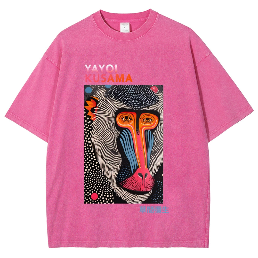 Yayoi Kusama Ape Vintage Washed Crew Neck T-Shirt