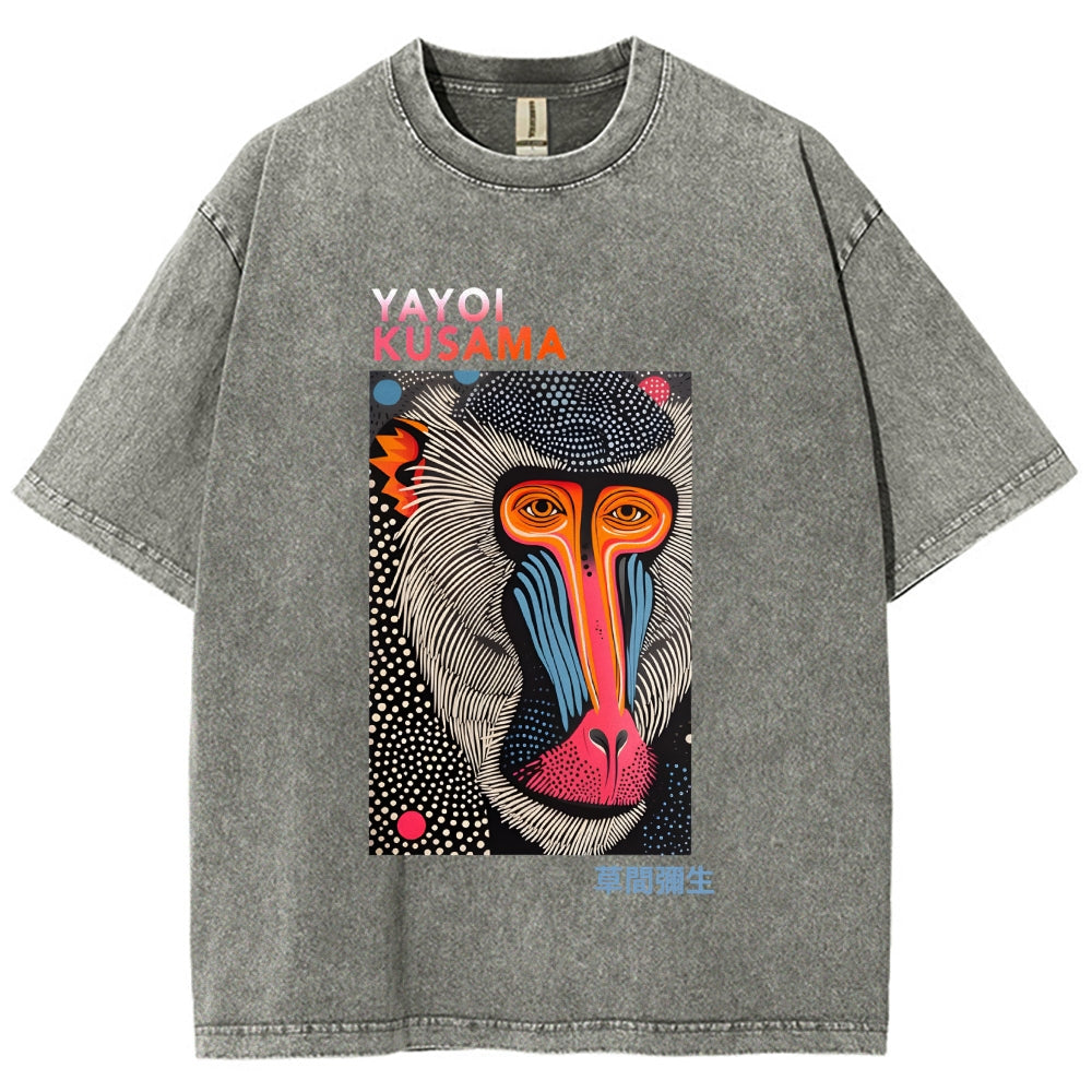 Yayoi Kusama Ape Vintage Washed Crew Neck T-Shirt