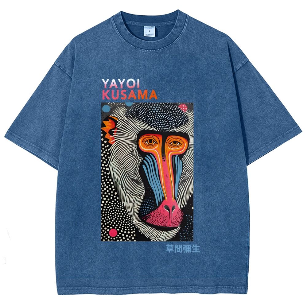 Yayoi Kusama Ape Vintage Washed Crew Neck T-Shirt