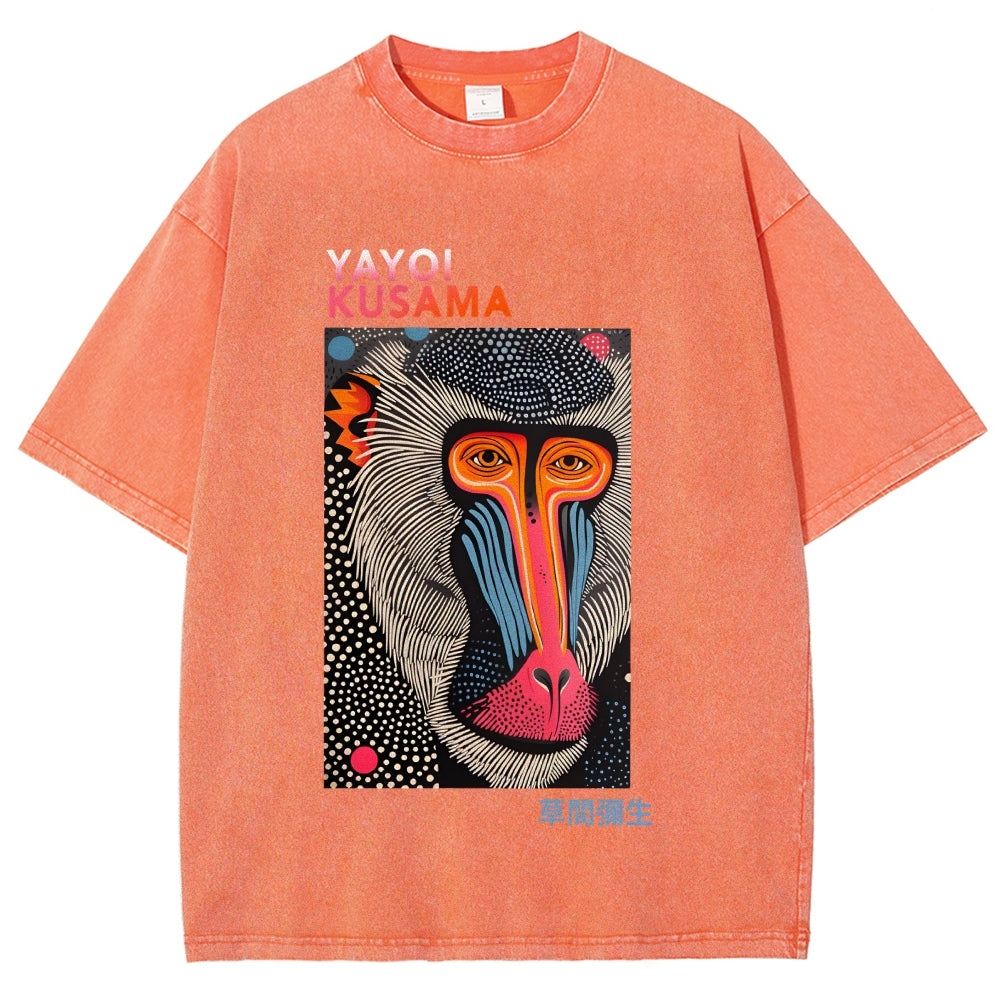 Yayoi Kusama Ape Vintage Washed Crew Neck T-Shirt