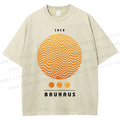 Unisex Bauhaus Wave Circles Printed Washed Tee