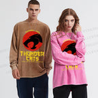 Unisex Casual Washed ThunderCats Printed Long Sleeve T-shirt