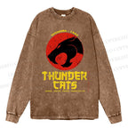 Unisex Casual Washed ThunderCats Printed Long Sleeve T-shirt