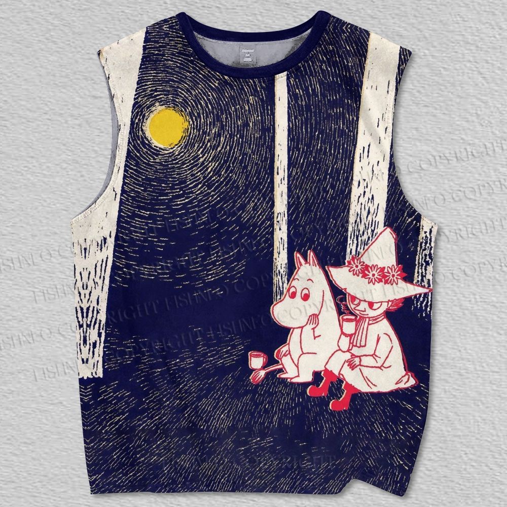 Unisex Moonmin in Moonlight Wood Printed Tank Top