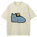 Unisex Cat Means No Printed Washed Tee