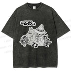 Unisex Moonmin Sit in Flowers Printed Washed Tee