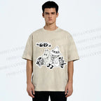 Unisex Moonmin Sit in Flowers Printed Washed Tee