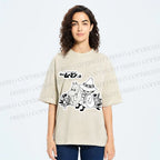 Unisex Moonmin Sit in Flowers Printed Washed Tee