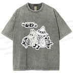 Unisex Moonmin Sit in Flowers Printed Washed Tee