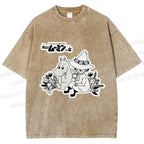 Unisex Moonmin Sit in Flowers Printed Washed Tee