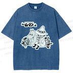 Unisex Moonmin Sit in Flowers Printed Washed Tee