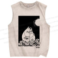 Unisex Moomin Fall in Love Printed Washed Tank Top