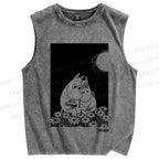 Unisex Moomin Fall in Love Printed Washed Tank Top