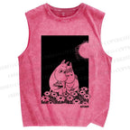 Unisex Moomin Fall in Love Printed Washed Tank Top