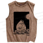 Unisex Moomin Fall in Love Printed Washed Tank Top