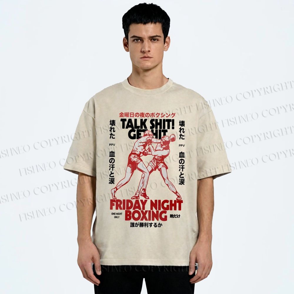 Unisex Talk Shit Get Hit Printed Washed Tee