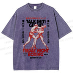 Unisex Talk Shit Get Hit Printed Washed Tee