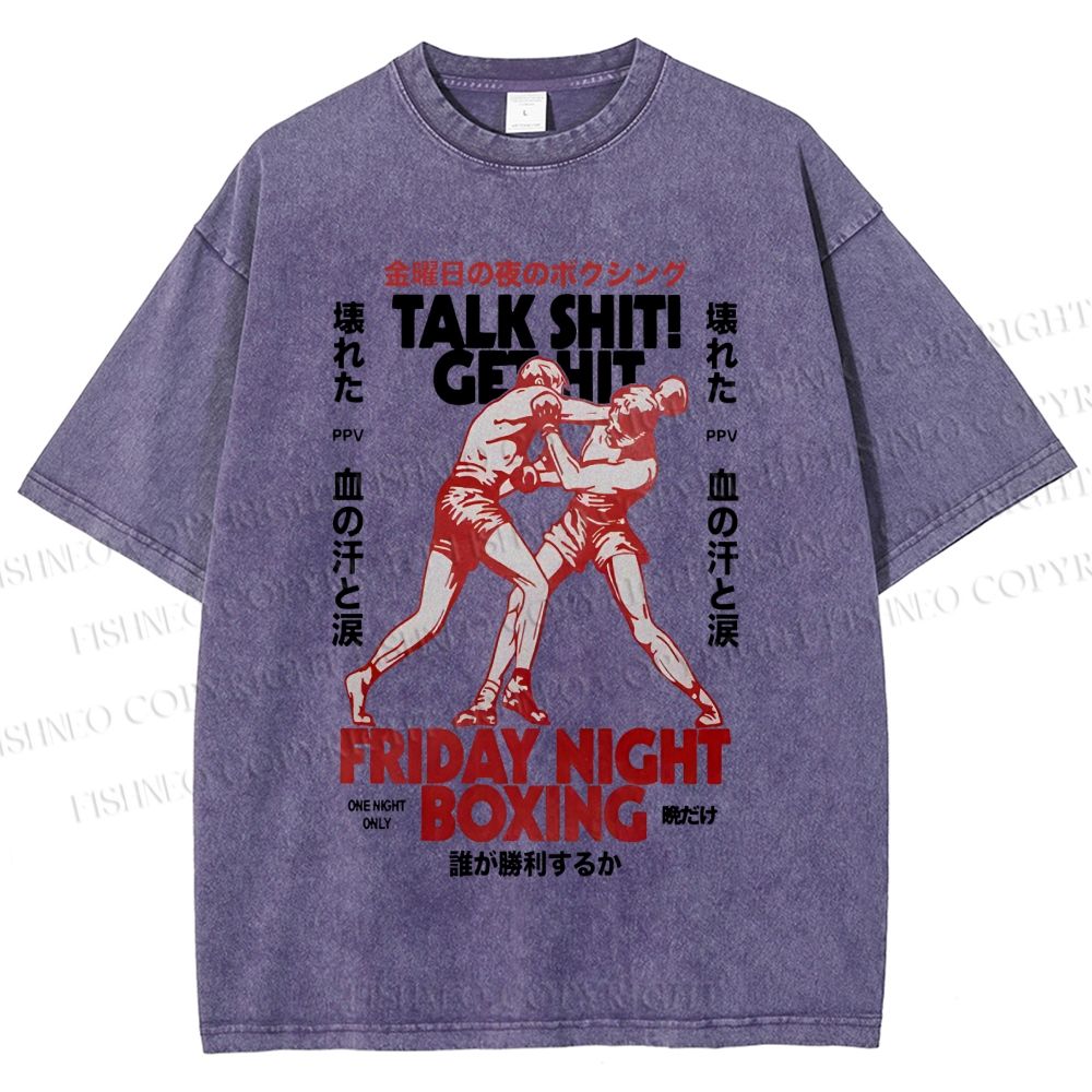 Unisex Talk Shit Get Hit Printed Washed Tee