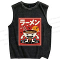 Unisex Ramen Printed Washed Tank Top