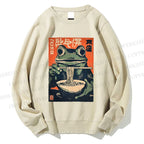 Unisex Frog Ramen Printed Sweatshirt