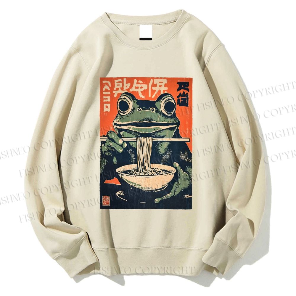 Unisex Frog Ramen Printed Sweatshirt