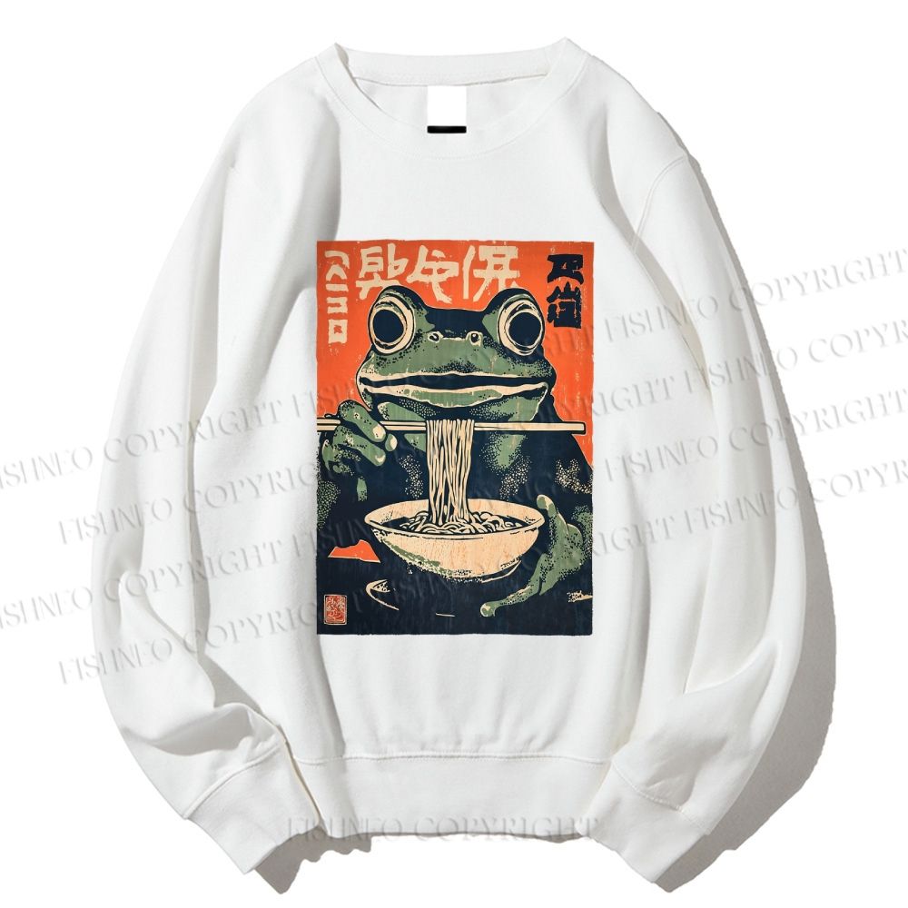 Unisex Frog Ramen Printed Sweatshirt