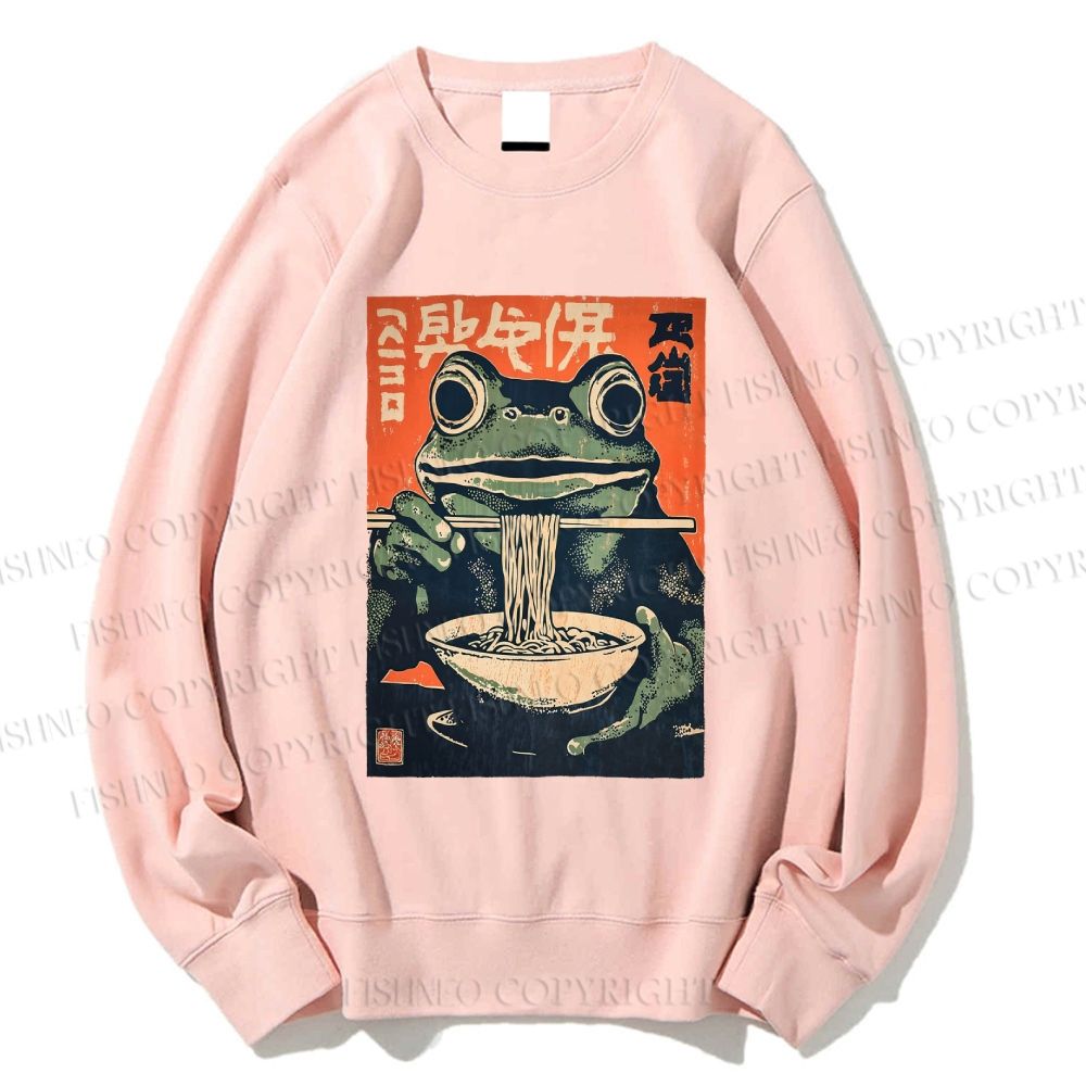 Unisex Frog Ramen Printed Sweatshirt