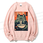 Unisex Frog Ramen Printed Sweatshirt