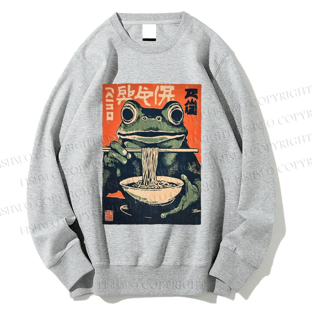 Unisex Frog Ramen Printed Sweatshirt