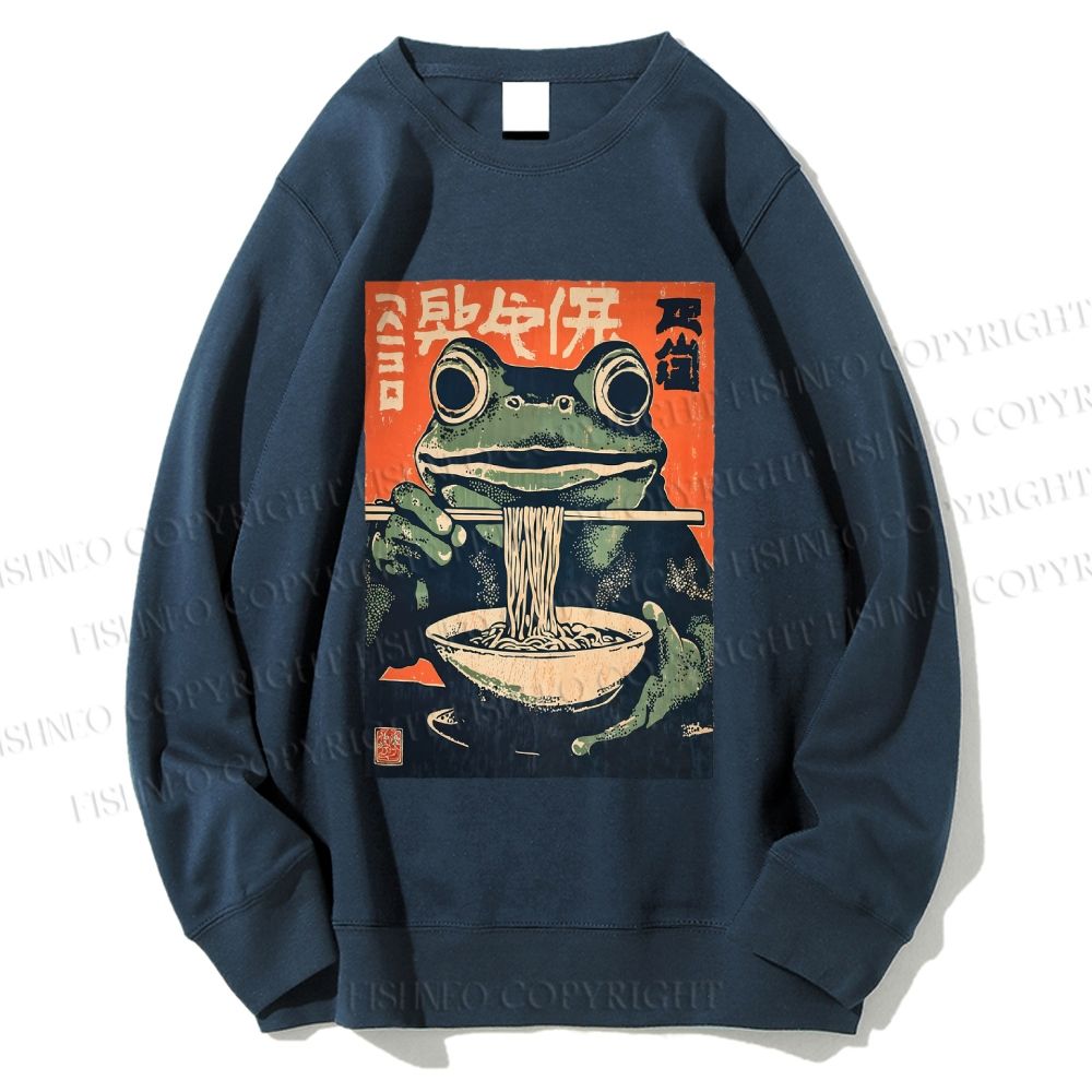 Unisex Frog Ramen Printed Sweatshirt