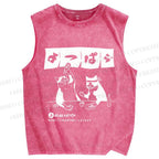 Wake me up I can still drink Cat Izakaya Vintage Distressed Washed Tank Top