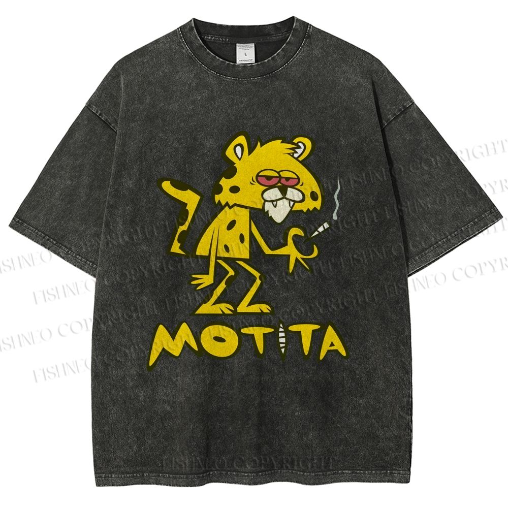 Unisex Motita Printed Washed Tee