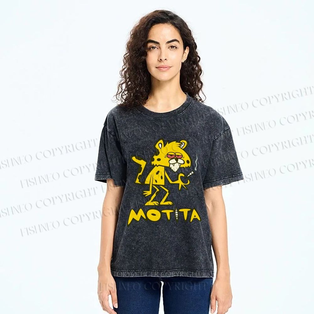 Unisex Motita Printed Washed Tee