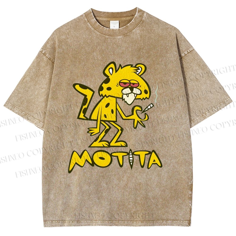 Unisex Motita Printed Washed Tee