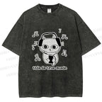 Unisex meme Cat This is True Music Printed Washed Tee