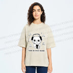 Unisex meme Cat This is True Music Printed Washed Tee