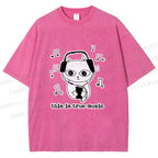 Unisex meme Cat This is True Music Printed Washed Tee