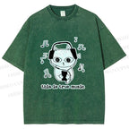 Unisex meme Cat This is True Music Printed Washed Tee