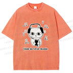 Unisex meme Cat This is True Music Printed Washed Tee