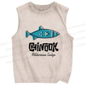 Unisex Chinook Fiah Printed Washed Tank Top