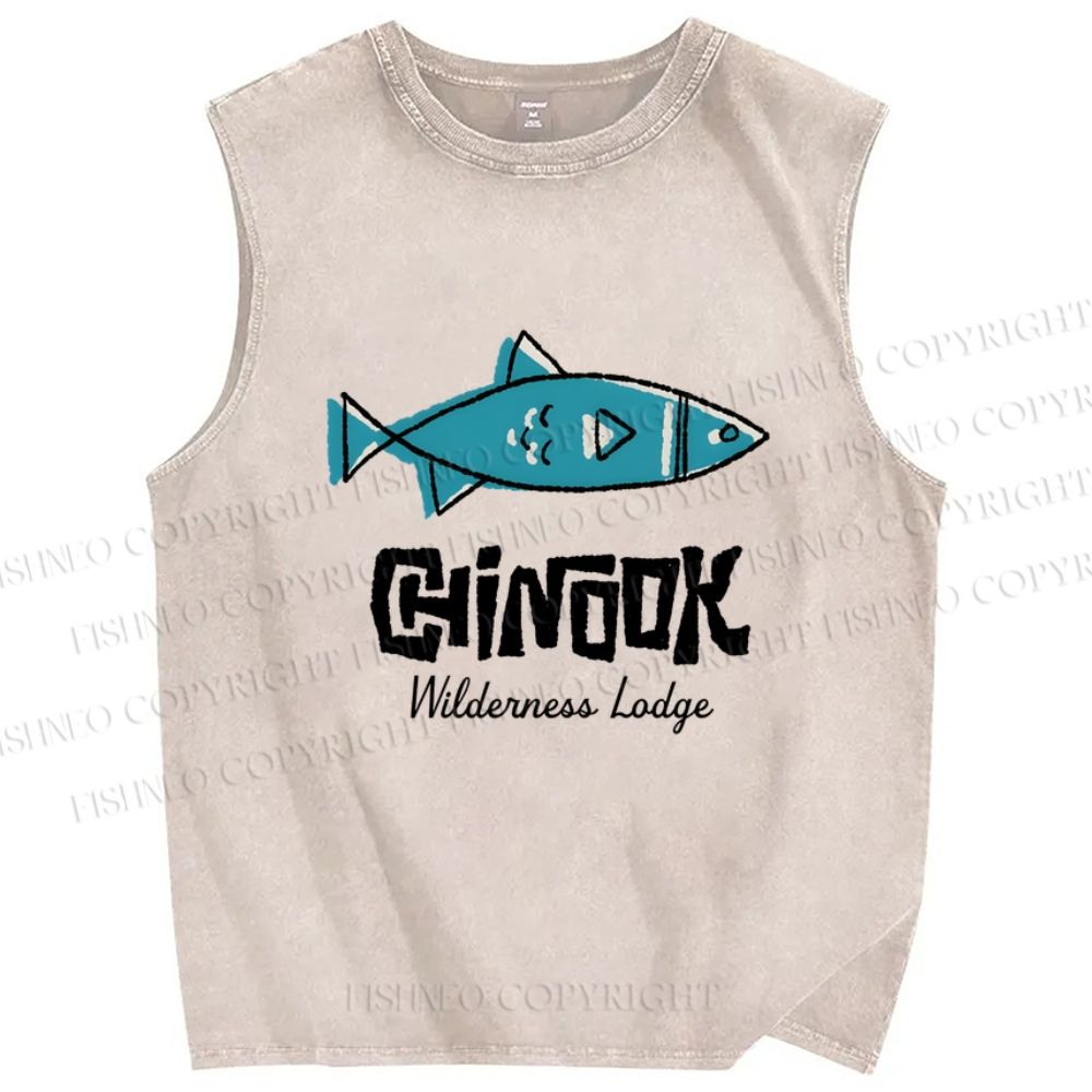Unisex Chinook Fiah Printed Washed Tank Top