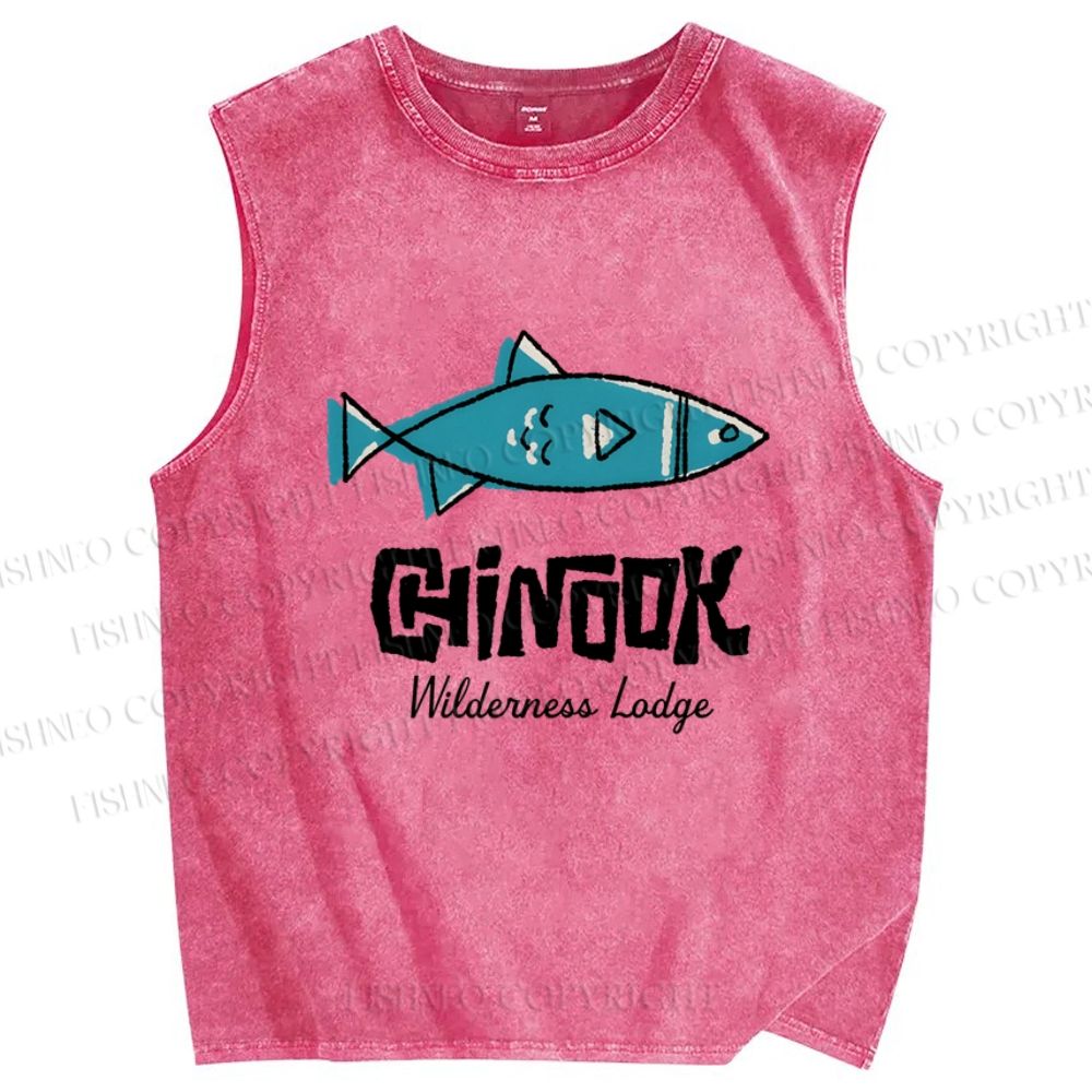 Unisex Chinook Fiah Printed Washed Tank Top