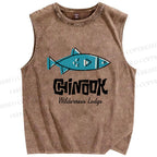 Unisex Chinook Fiah Printed Washed Tank Top