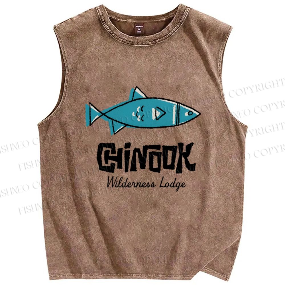 Unisex Chinook Fiah Printed Washed Tank Top