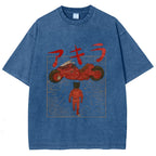 Neo Tokyo Cat Ukiyo-e Kawaii Japanese Vintage Washed T-shirt
