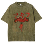 Neo Tokyo Cat Ukiyo-e Kawaii Japanese Vintage Washed T-shirt