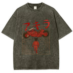 Neo Tokyo Cat Ukiyo-e Kawaii Japanese Vintage Washed T-shirt