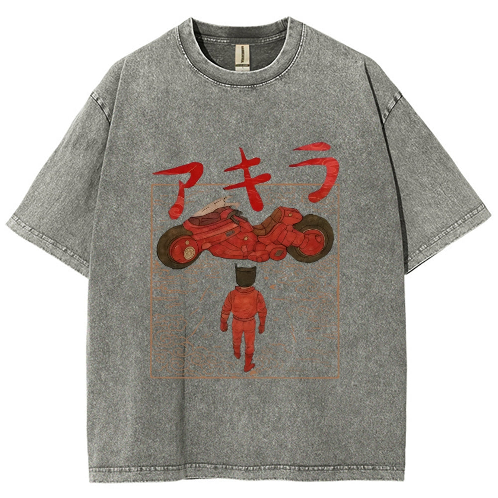 Neo Tokyo Cat Ukiyo-e Kawaii Japanese Vintage Washed T-shirt
