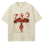 Neo Tokyo Cat Ukiyo-e Kawaii Japanese Vintage Washed T-shirt