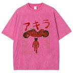 Neo Tokyo Cat Ukiyo-e Kawaii Japanese Vintage Washed T-shirt